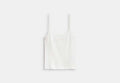 COACH® Women's Top De Pointelle en Blanco, Talla Mediano