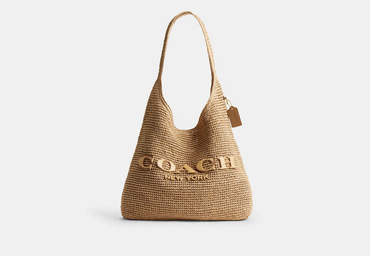 COACH® Women's Bolso De Hombro Brooklyn 39 en Beige | Paille