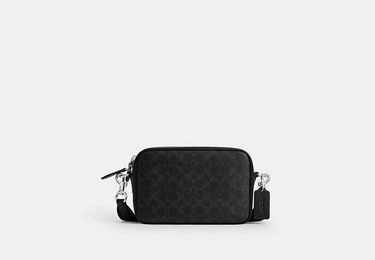 COACH® Men's Bolso Para Cámara Radio De Lona De Firma en Negro | Pvc