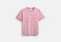COACH® Women's Camiseta Ringer De Firma Coach | Brain Dead en Rosa, Talla Mediano