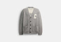 COACH® Men's Cárdigan De Coach en Gris, Talla Mediano | Cuff/hem/pocket
