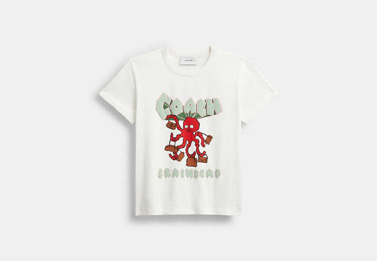 COACH® Women's Camiseta De Los 90 Octopus Coach | Brain Dead en Blanco, Talla Mediano