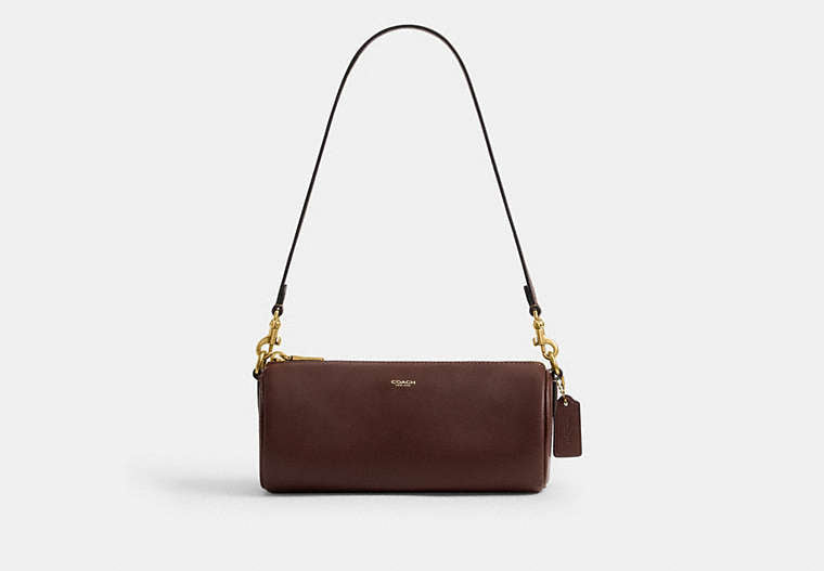 COACH® Women's Barrel Bag en Castaño | Cuir