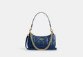 COACH® Women's Bolso De Hombro Teri Con Acolchado en Azul | Cuir