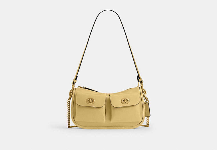 COACH® Women's Bolso Twin Turnlock Waverly en Beige | Cuir