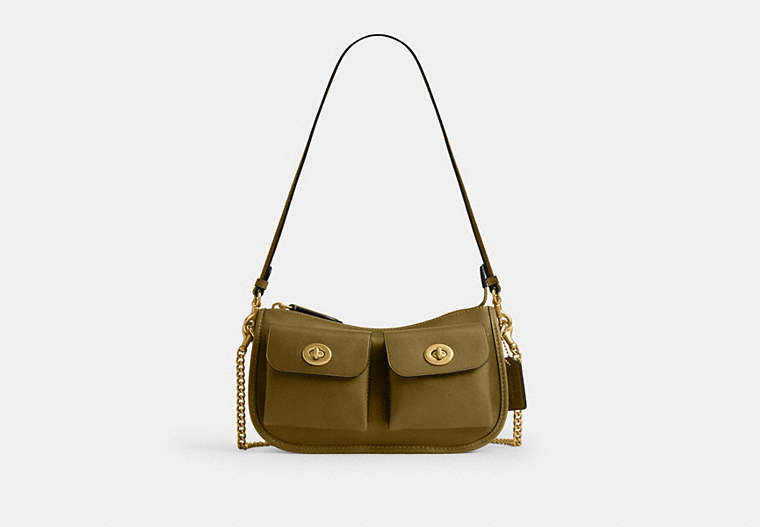 COACH® Women's Bolso Twin Turnlock Waverly en Verde | Cuir