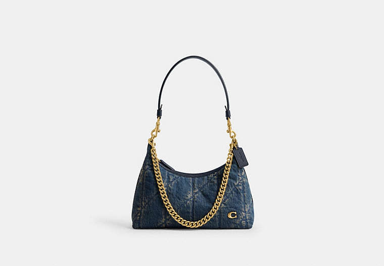COACH® Women's Bolso De Hombro Juliet 25 De Tela Vaquera De Algodón Regenerativo Con Acolchado en Azul | Denim