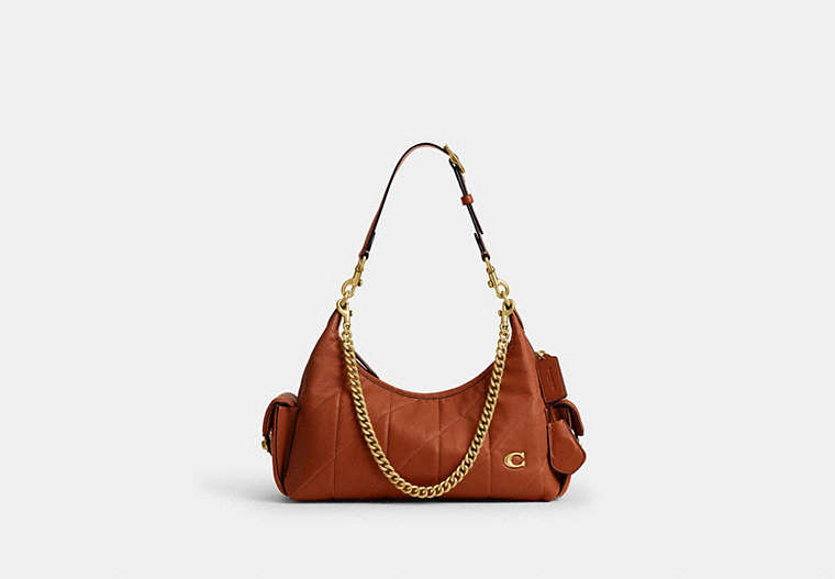 COACH® Women's Bolso Pocket Juliet 30 Con Acolchado en Castaño | Cuir