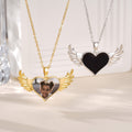 Personalizado Angel Wings Foto Collar con Texto Memorable Joyería Cumpleaños Aniversario Regalo para Mujeres