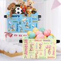 Globo personalizado de Peter Rabbit Word Cloud Cesta de Pascua reutilizable con nombre y asa Regalo de Pascua para niños y niñas