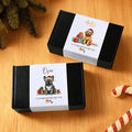 Personalizado lindo sombrero de Navidad Perro Caja de regalo con el nombre de regalo de Navidad para el dueño del perro
