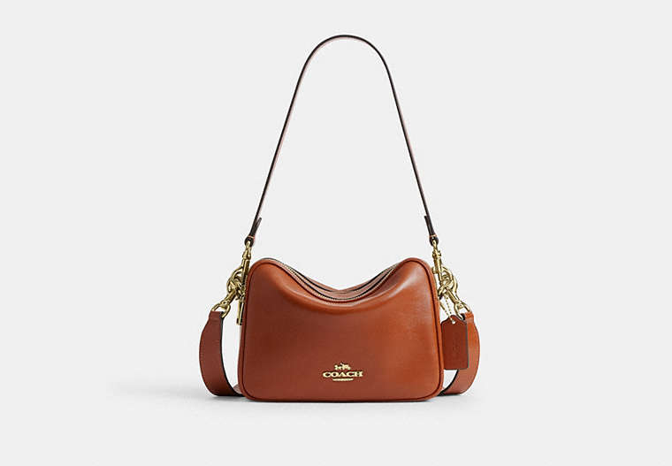 COACH® Women's Bolso Cruzado Carey en Castaño | Cuir