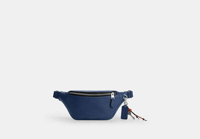 COACH® Men's Minirriñonera Warren Con Charms en Azul | Cuir