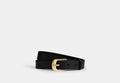 COACH® Women's Cinturón Con Hebilla De Arnés En C, 25 Mm en Negro, Talla Mediano | Cuir