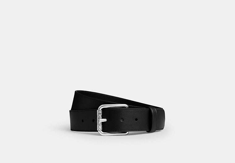 COACH® Men's Cinturón Con Hebilla De Rodillo, 38 Mm en Negro, Talla 36 | Cuir