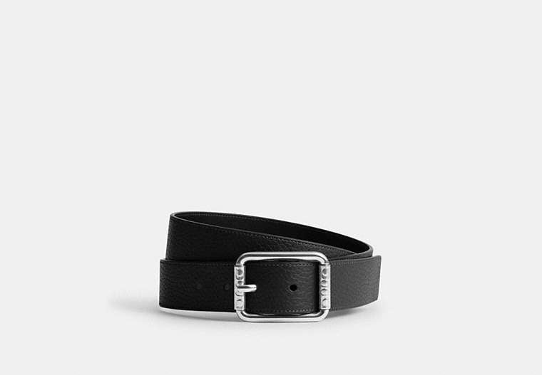 COACH® Men's Cinturón Con Hebilla De Rodillo Doble, 35 Mm en Negro, Talla 36 | Cuir