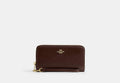 COACH® Women's Long Zip Around Wallet en Castaño | Cuir