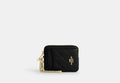 COACH® Women's Tarjetero Con Cremallera Y Acolchado en Negro | Cuir