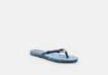 COACH® Women's Chanclas Con Lazo En Denim De Firma en Azul, Talla 11