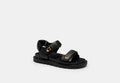 COACH® Women's Sandalia Brynn en Negro, Talla 11 | Cuir