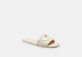 COACH® Women's Sandalia Holly Acolchada en Blanco, Talla 11 | Cuir