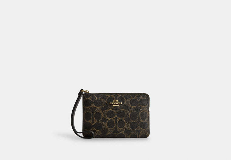 COACH® Women's Bolso Pouch Con Cremallera Lateral En Lona De Firma Exquisita | Pvc