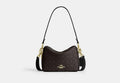COACH® Women's Bolso Cruzado Carey De Lona De Firma en Beige | Pvc