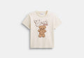 COACH® Women's Camiseta Teddy Stuffie En Algodón Orgánico en Beige, Talla Mediano