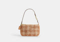 COACH® Women's Nolita 19 Con Estampado De Vichy en Beige | Paille