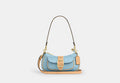 COACH® Women's Minibolso De Hombro Ashton En Piel De Firma en Azul | Cuir