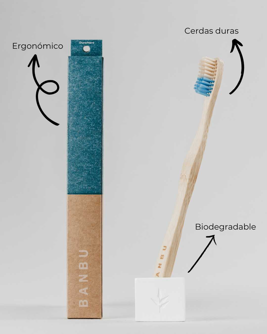 Cepillo de Dientes de Madera Cerdas Duras