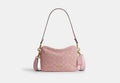 COACH® Women's Bolso Cruzado Carey De Tela Vaquera De Firma en Rosa | Coton