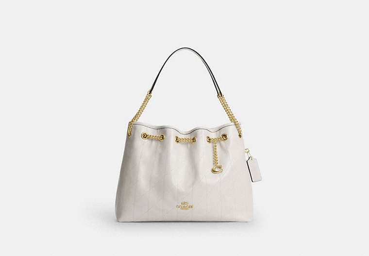 COACH® Women's Bolso De Hombro Evelyn Con Acolchado Y Charm en Blanco | Cuir