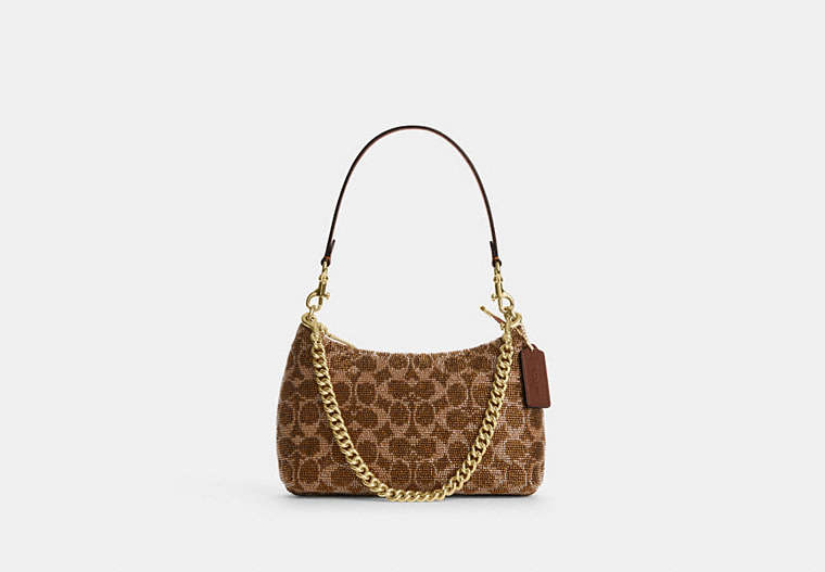 COACH® Women's Bolso De Hombro Teri En Satén De Firma en Castaño | Synthétique