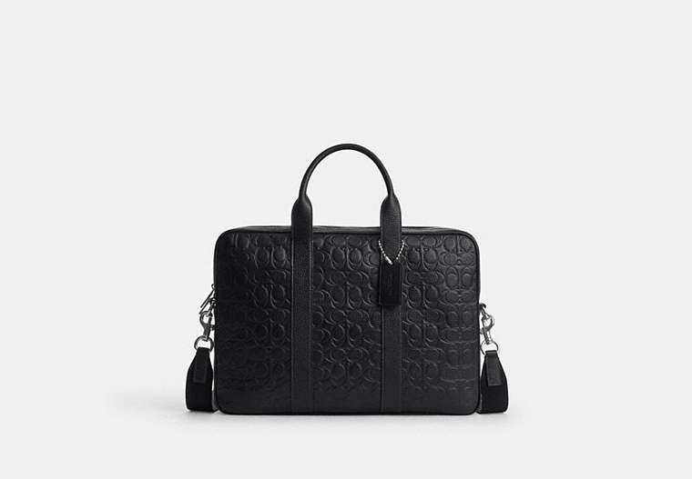 COACH® Men's Maletín Austin En Piel De Firma en Negro | Cuir