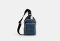 COACH® Men's Mochila Cabestrillo Racer En Lona De Firma en Azul | Pvc