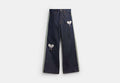 COACH® Men's Vaqueros Retro De Algodón Reciclado Coach | Brain Dead en Azul, Talla 36
