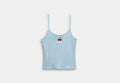 COACH® Women's Camiseta De Tirantes De Pointelle Con Estampado De Cerezas en Azul, Talla Mediano