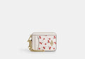 COACH® Women's Tarjetero Con Cremallera Y Estampado De Cerezas en Blanco | Cuir
