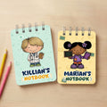 Cuaderno personalizado con el nombre de un personaje de dibujos animados de colores Regalo de cumpleaños para estudiantes en la vuelta al cole