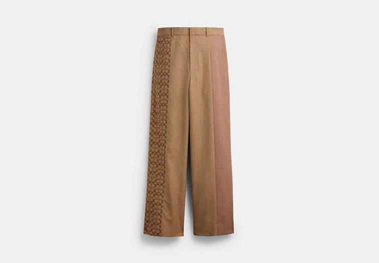COACH® Men's Pantalones De Hilos Teñidos Combinados en Beige, Talla 36