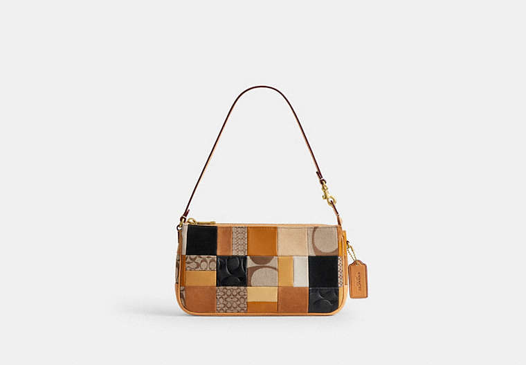 COACH® Women's Bolso Plaza 25 Con Patchwork en Castaño | Cuir
