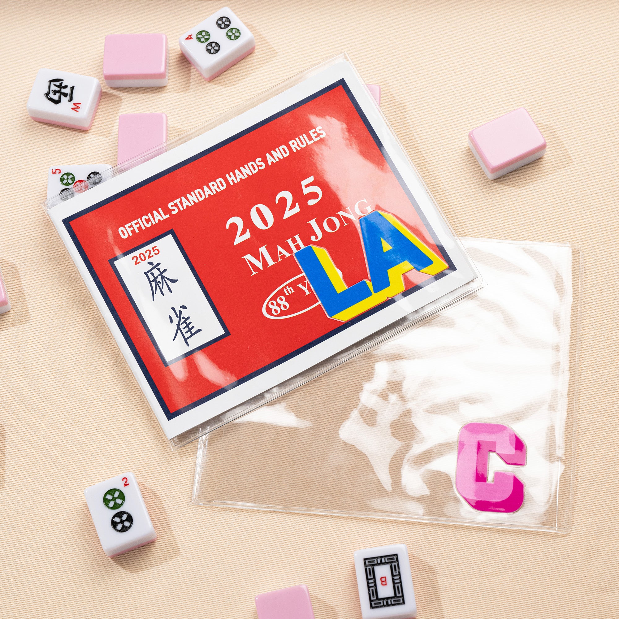 Tarjetero Mahjong de tres pliegues personalizado, transparente y de colores, con iniciales Noche de juegos Mahjong Regalo de cumpleaños para entusiastas del Mahjong