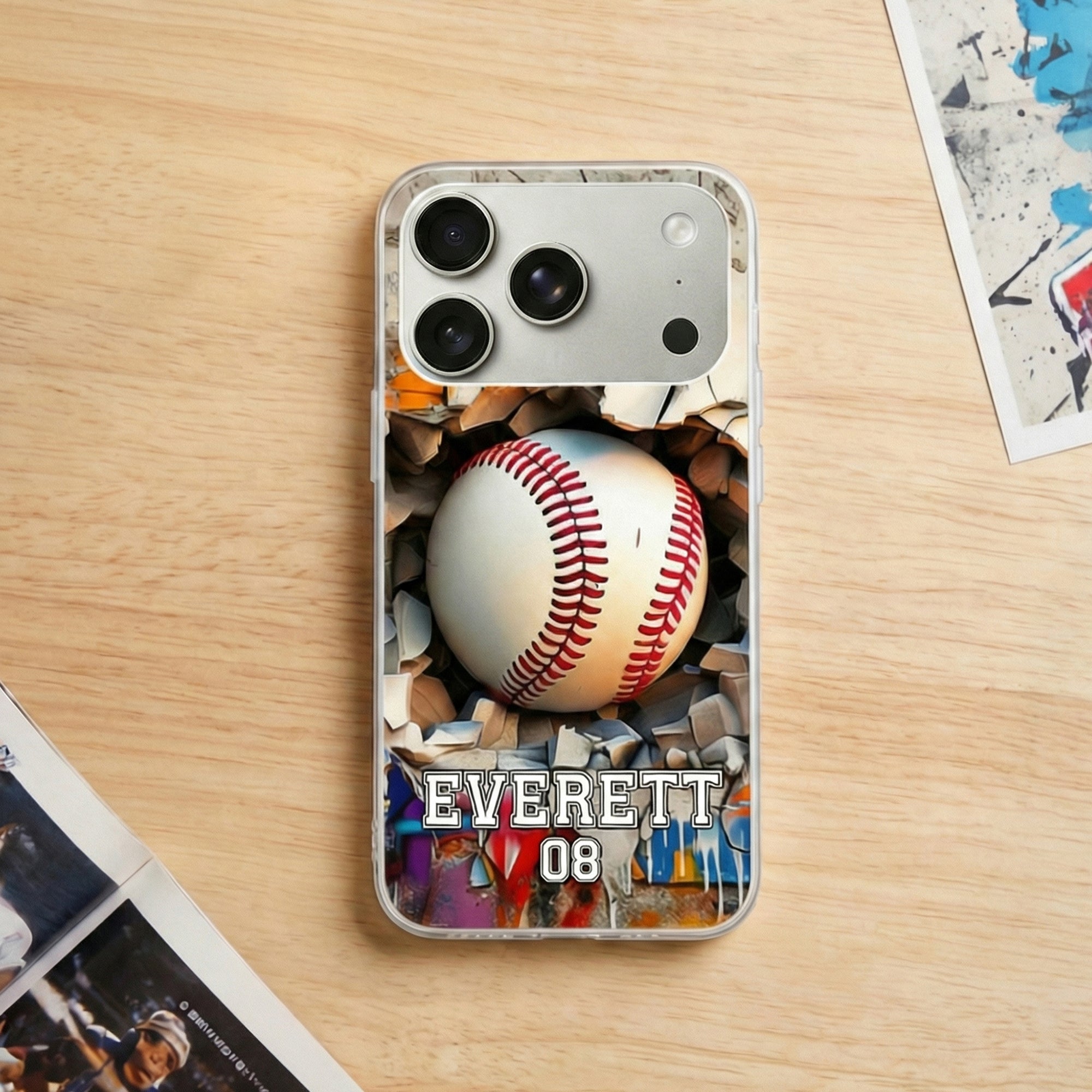 Funda deportiva personalizada para iPhone con nombre y número para uso diario Regalo de cumpleaños para los amantes del deporte