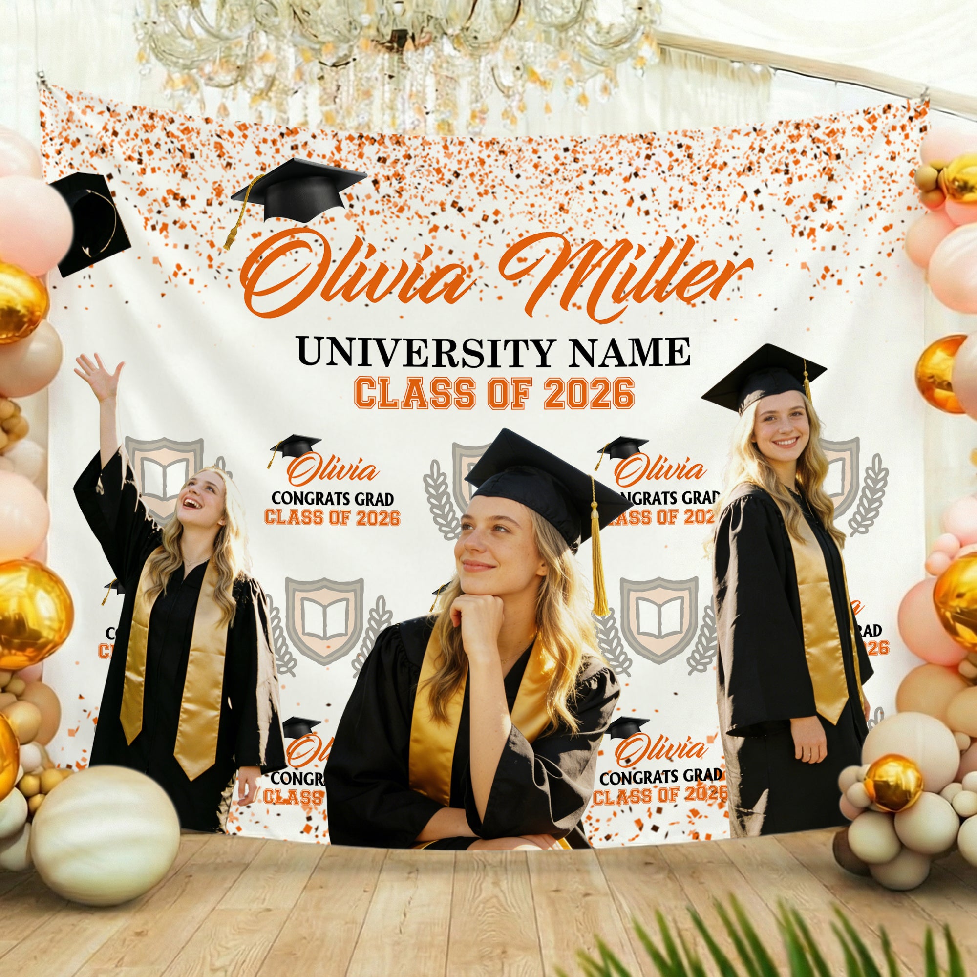 Personalizado 1-6 Fotos Multicolor Graduación Tapiz Banner con Nombre y Año Graduación Celebración Fiesta Decoración Regalo para Graduados Familia Amigos