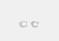 COACH® Women's Pendientes Tipo Dormilona De La Firma en Gris | Métal