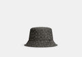 COACH® Unisex Sombrero De Pescador En Jacquard De Firma en Gris, Talla M/L | 100% Cotton