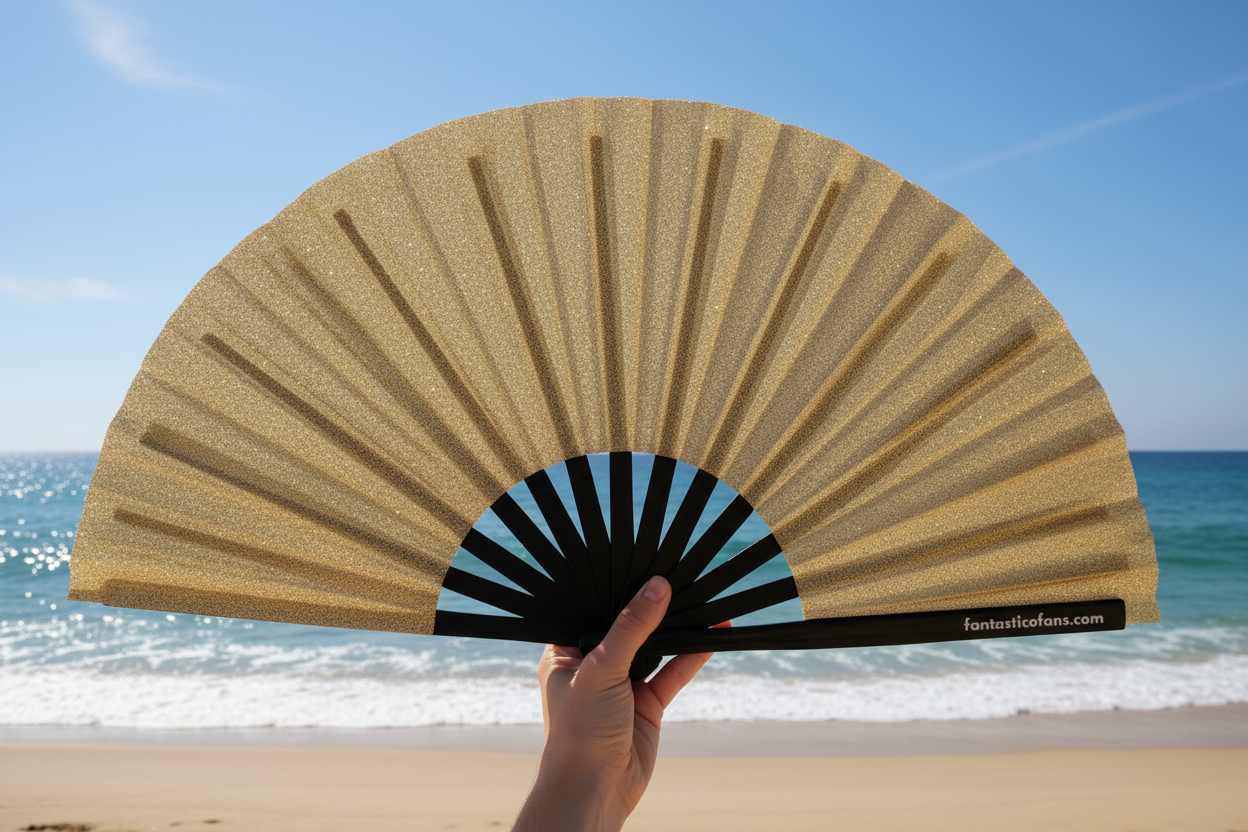 Champagne Mega Glitter XL Fan