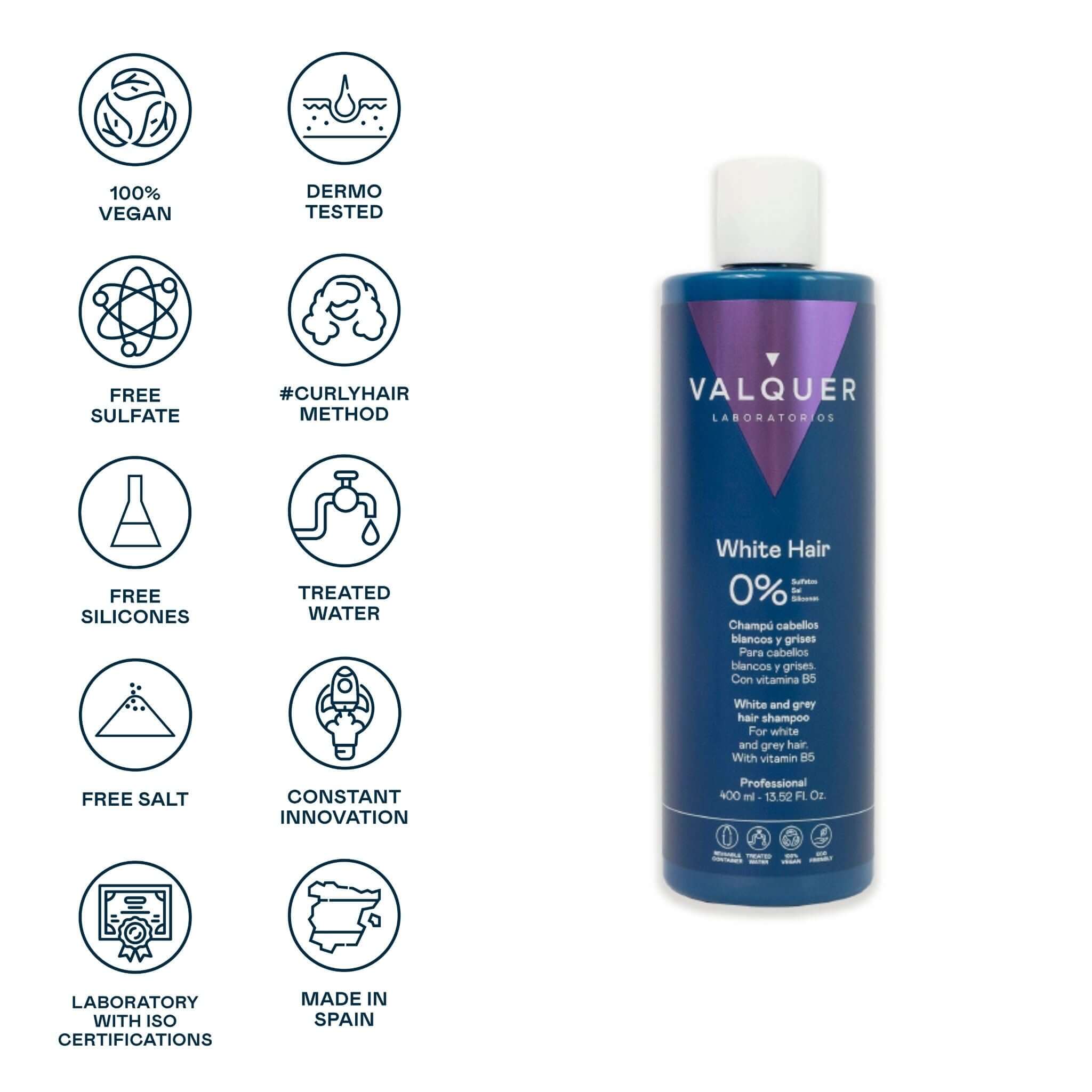 Champú Cabello Blanco y Gris – 0% Sin Sulfatos