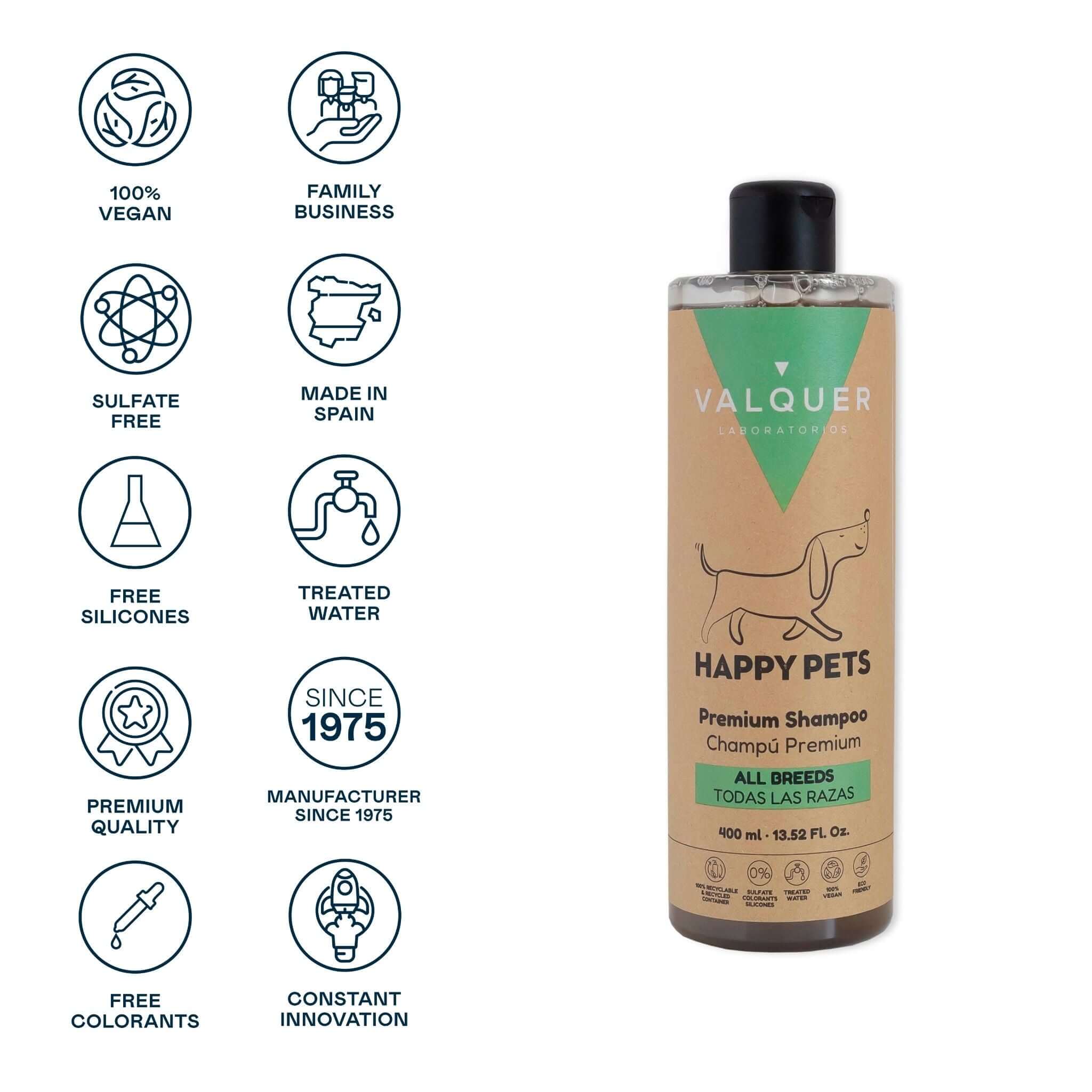 Champú Premium para Mascotas de Todas las Razas - 400 ml
